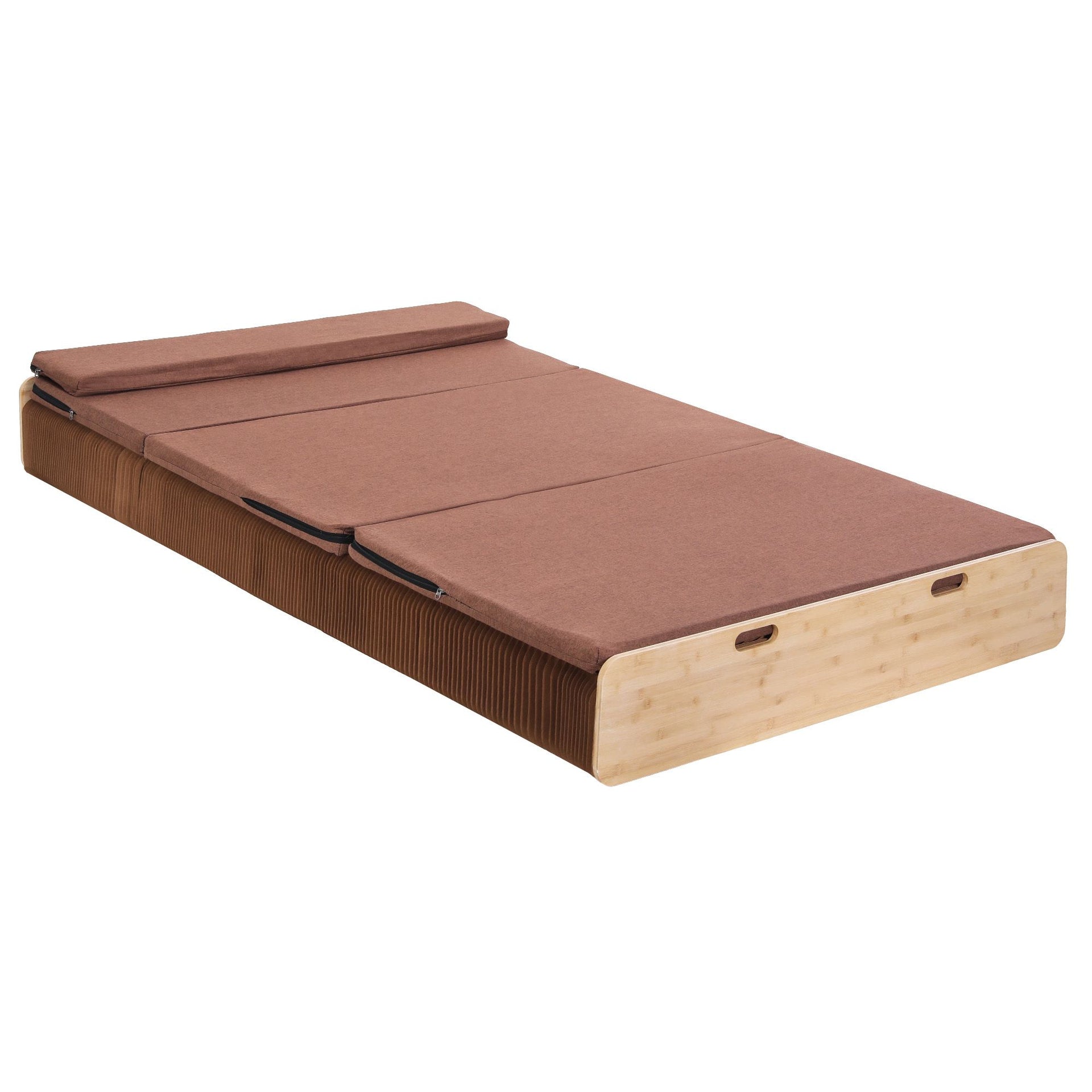 Artiss Folding Kraft Paper Bed Frame with Mattress and Pillow 300kg Capacity 200x120cm Awezingly