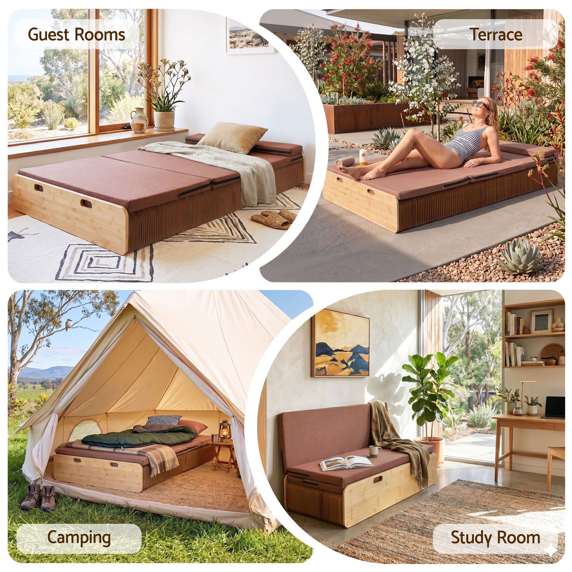 Artiss Folding Kraft Paper Bed Frame with Mattress and Pillow 300kg Capacity 200x120cm Awezingly