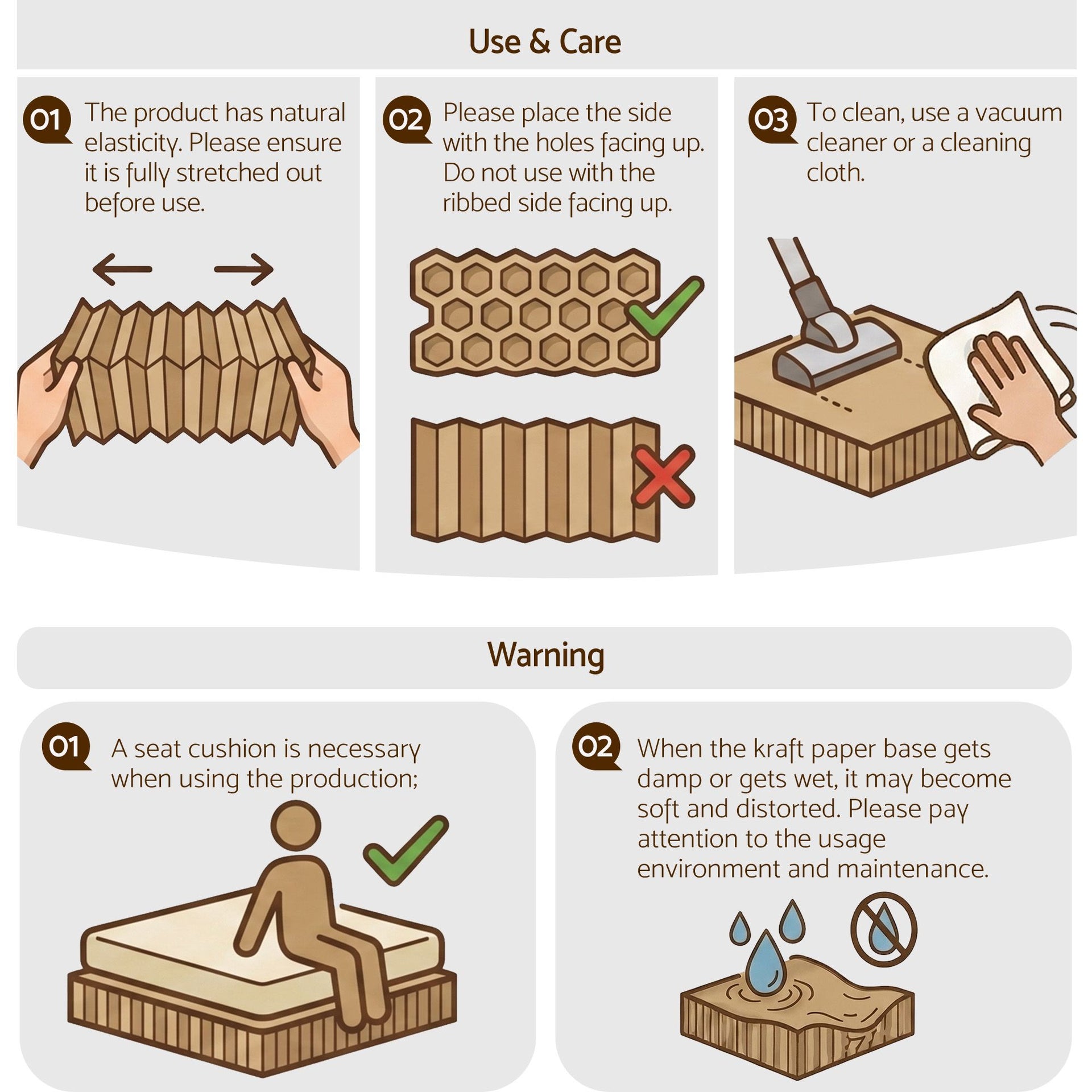 Artiss Folding Kraft Paper Bed Frame with Mattress and Pillow 300kg Capacity 200x120cm Awezingly