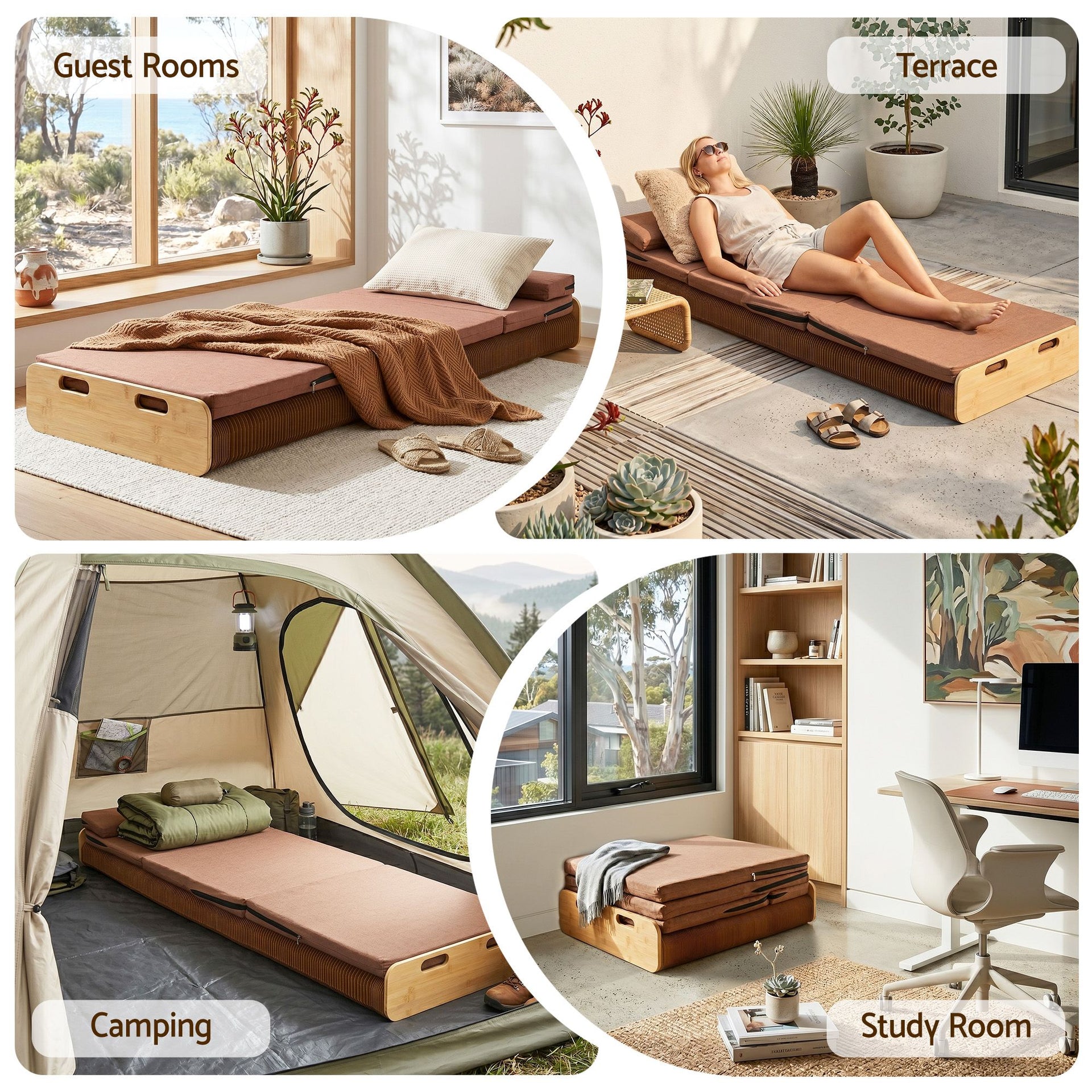 Artiss Folding Kraft Paper Bed Frame with Mattress and Pillow 300kg Capacity 200x60cm Awezingly