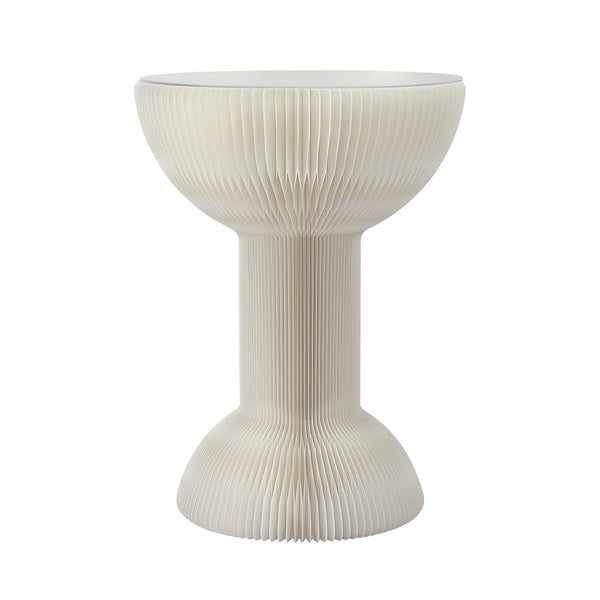Artiss Paper End Table Honeycomb Coffee Table Foldable Round Bedside Side Table White 40x55cm Awezingly
