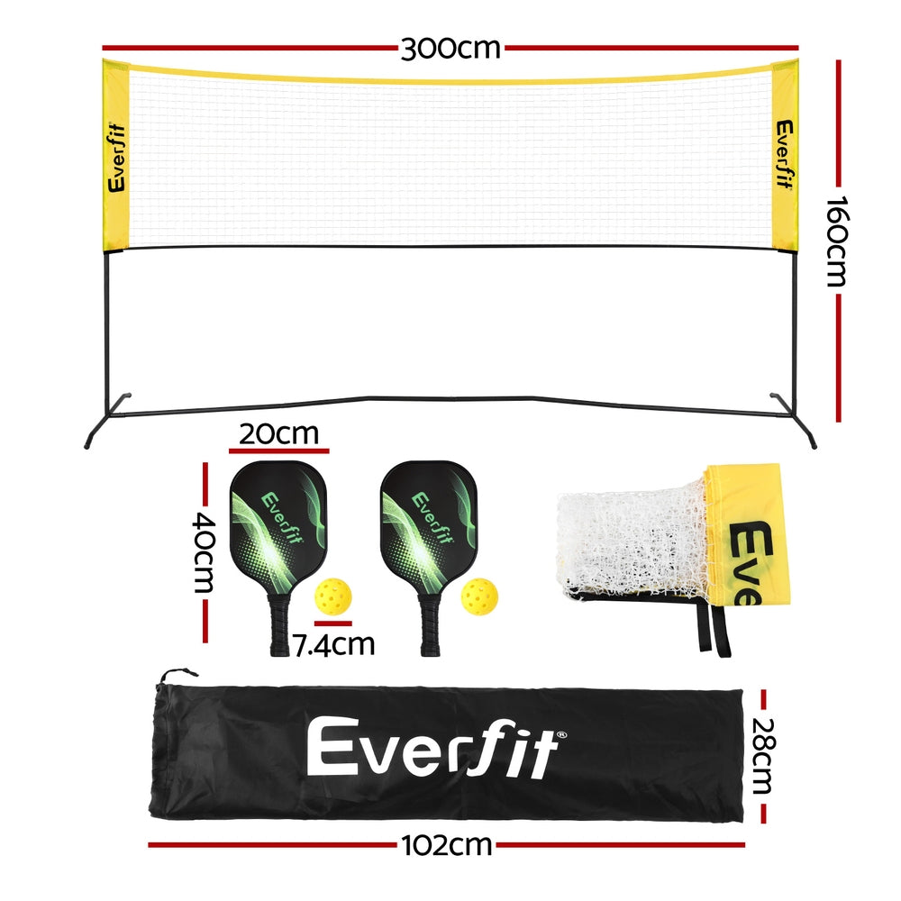 Everfit 10ft Portable Pickle Ball Net Adjustable Multi-Sport for Badminton Tennis Pickleball Volleyball Everfit
