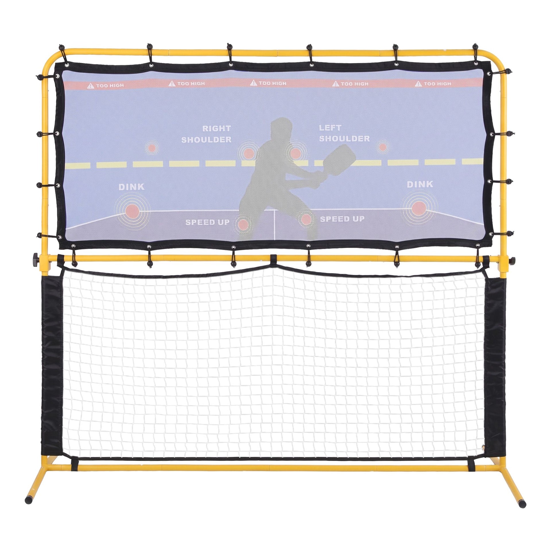 Everfit Pickleball Net Rebounder Portable Training Practice 6FT Black Yellow Awezingly