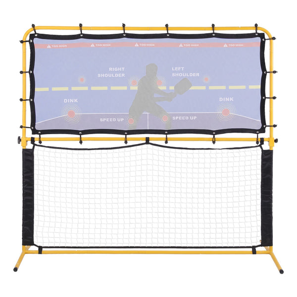 Everfit Pickleball Net Rebounder Portable Training Practice 6FT Black Yellow Awezingly