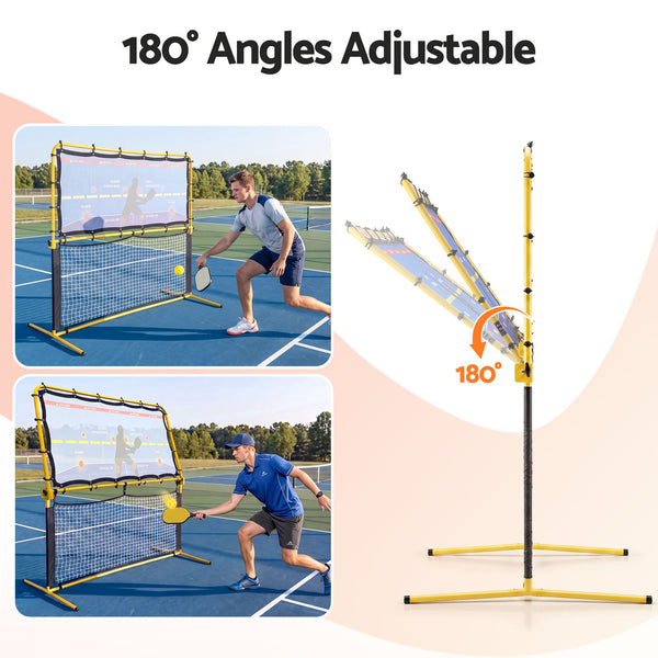 Everfit Pickleball Net Rebounder Portable Training Practice 6FT Black Yellow Awezingly