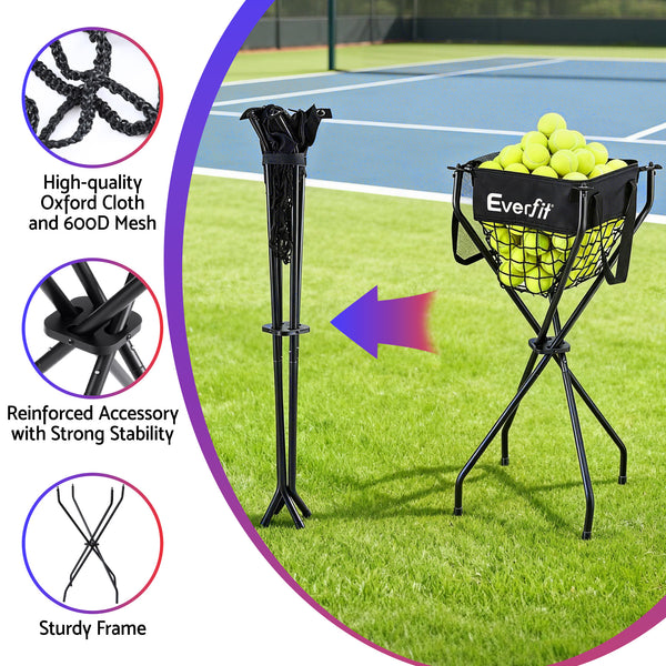 Everfit Portable Ball Cart Foldable Pickleball Tennis Baseball Softball Awezingly