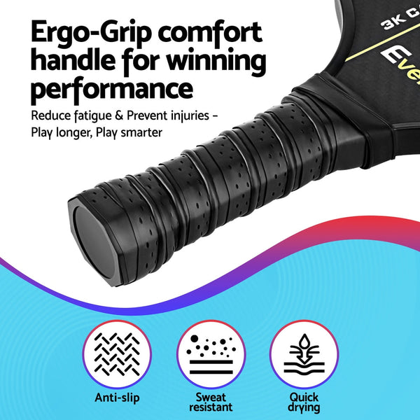 Everfit 2PCS Pickleball Paddles Set Outdoor Pickle Balls Rackets with Cover Bag Training Everfit