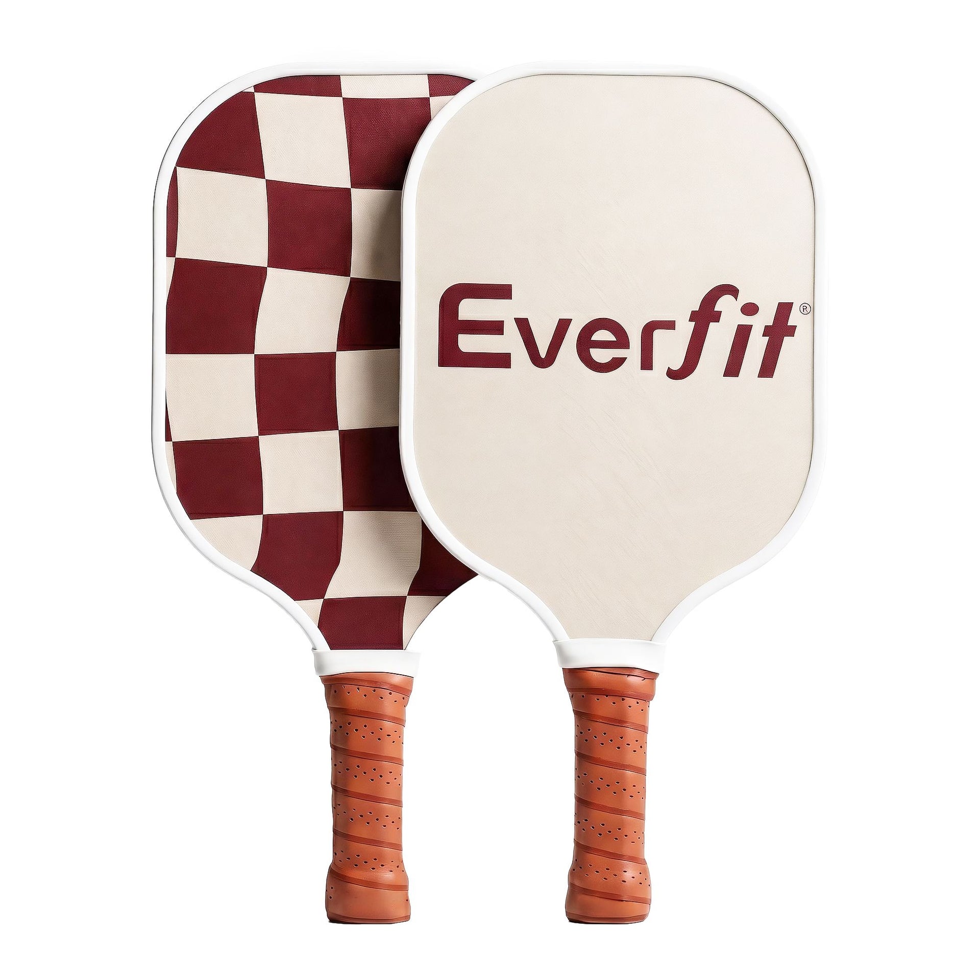 Everfit Pickleball Paddle Set Fibreglass Racquet Honeycomb Core With Bag Brown Awezingly