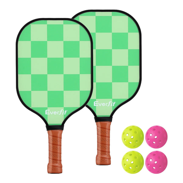Everfit Pickleball Paddle Set Fiberglass with Balls Bag Tournament Kit 2PCS Pickle Balls Rackets Everfit