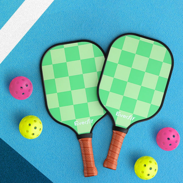 Everfit Pickleball Paddle Set Fiberglass with Balls Bag Tournament Kit 2PCS Pickle Balls Rackets Everfit