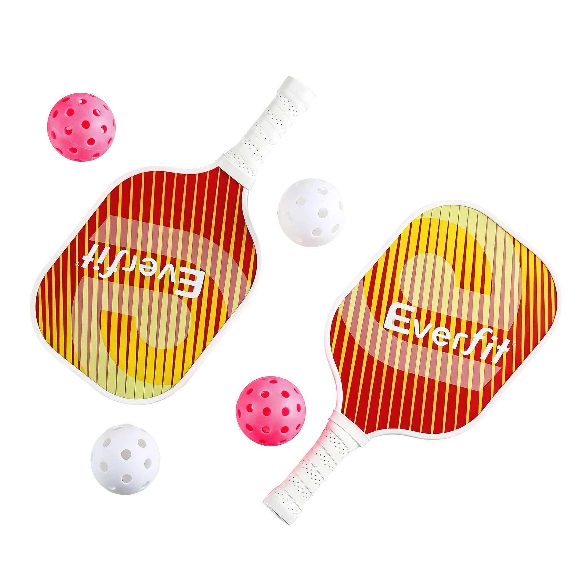 Everfit Pickleball Paddle Set Fibreglass Racquet Honeycomb Core With Bag Orange Awezingly