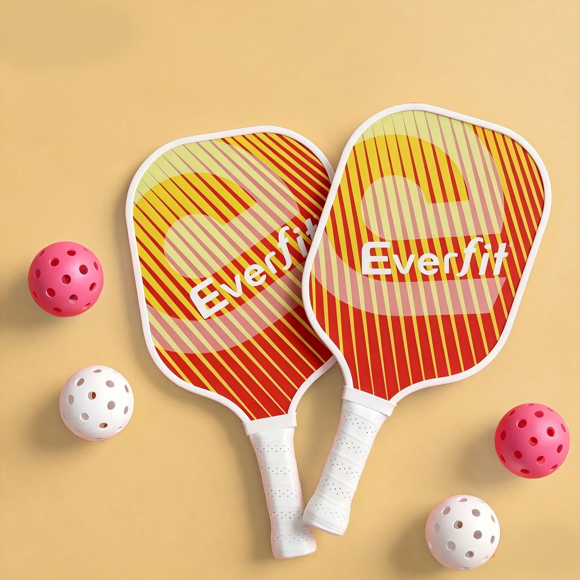 Everfit Pickleball Paddle Set Fibreglass Racquet Honeycomb Core With Bag Orange Awezingly