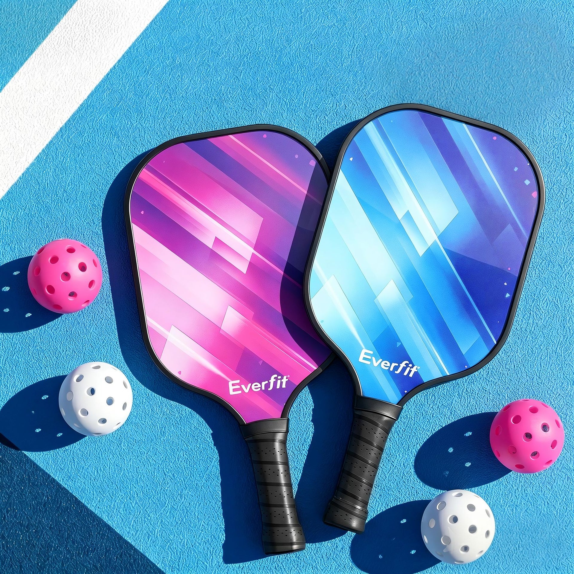 Everfit Pickleball Paddle Set Fibreglass Racquet Honeycomb Core With Bag Awezingly