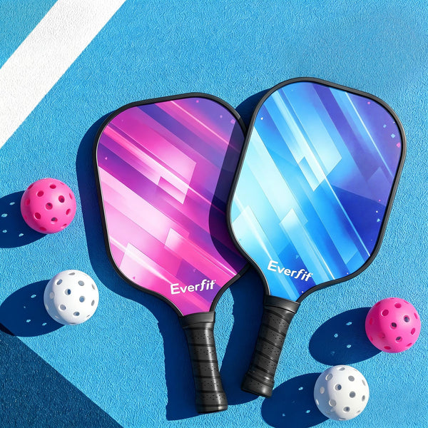 Everfit Pickleball Paddle Set Fibreglass Racquet Honeycomb Core With Bag Awezingly