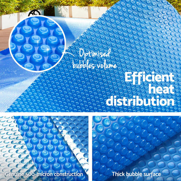 Aquabuddy Pool Cover 500 Micron 10x4m Swimming Pool Solar Blanket Blue Awezingly