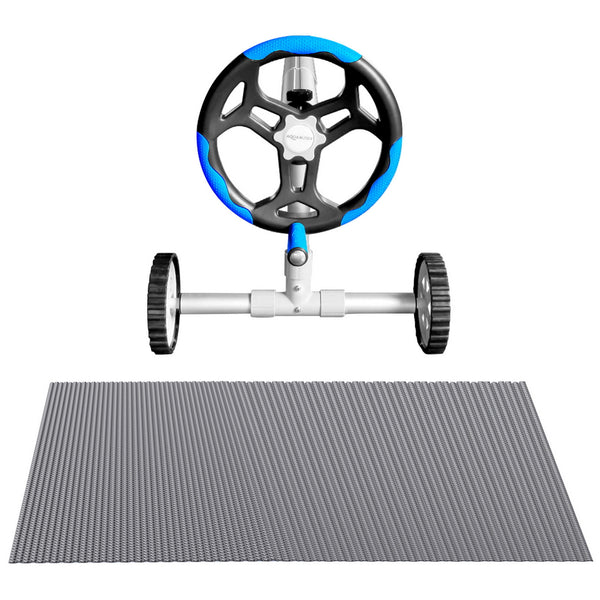 Aqua Buddy Pool Cover 600 Micron Solar Heat Blanket 10.5x4.2m w/ 5.55m Roller Blue Aquabuddy