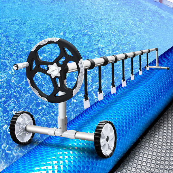 Aquabuddy Pool Cover Roller 500 Micron Solar Blanket Swimming Bubble 11mx4.8m Aquabuddy