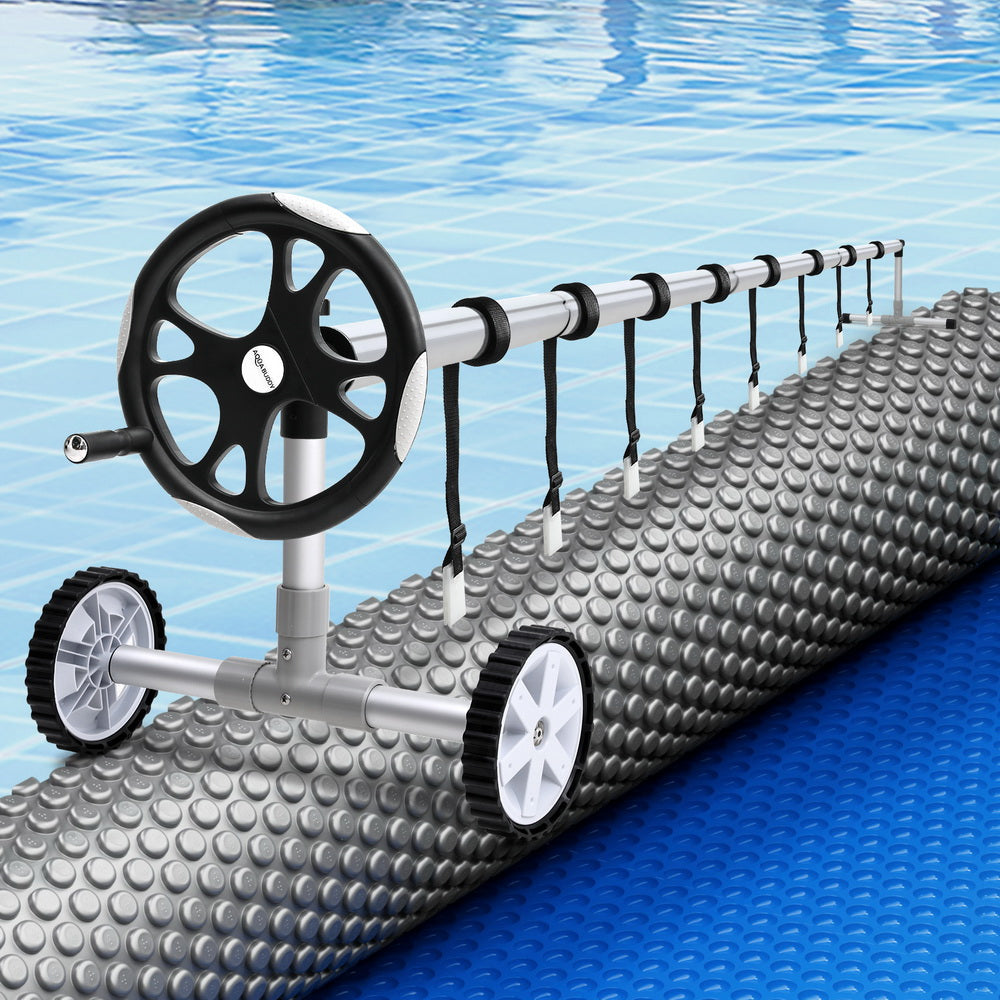 Aquabuddy Pool Cover 600 Micron 11x6.2m w/ Roller 6.55m Swimming Pools Solar Blanket Aquabuddy