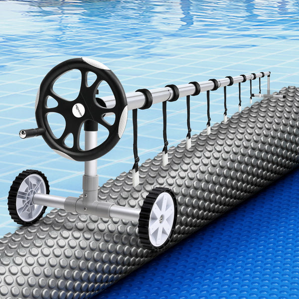 Aquabuddy Pool Cover 600 Micron 11x6.2m w/ Roller 6.55m Swimming Pools Solar Blanket Aquabuddy