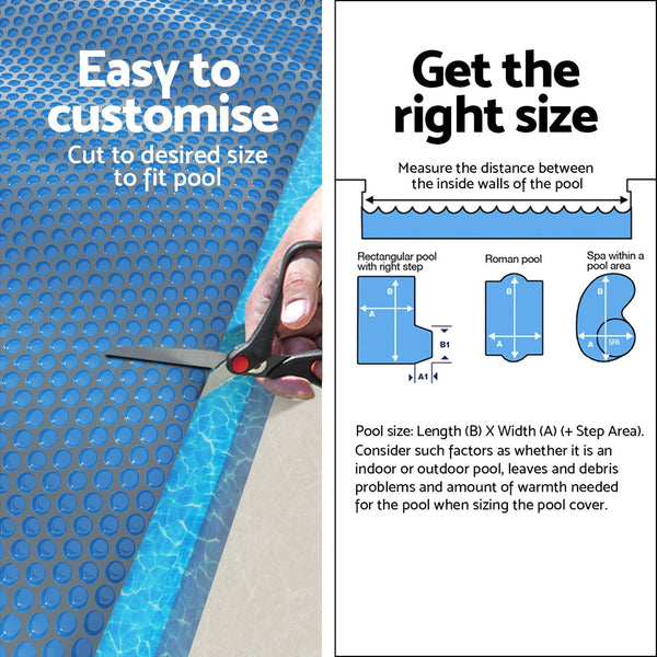 Aquabuddy Pool Cover 600 Micron 6.5x3m Swimming Pool Solar Blanket Blue Black Does Not Apply
