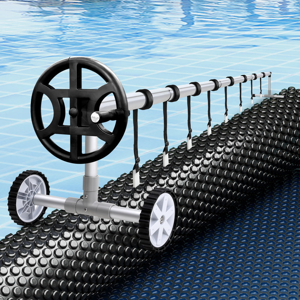 Aquabuddy Pool Cover 600 Micron 6.5x3m w/ Roller 4m Swimming Pools Black Solar Blanket Aquabuddy