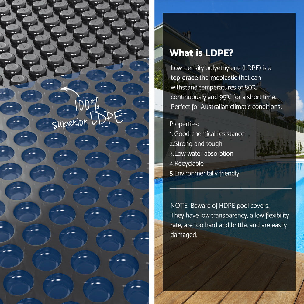 Aquabuddy Pool Cover 600 Micron 6.5x3m w/ Roller 4m Swimming Pools Black Solar Blanket Aquabuddy