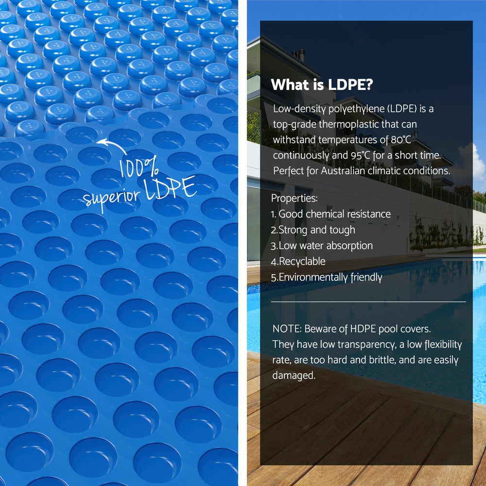 Aquabuddy Pool Cover 600 Micron 6.5x3m Swimming Pool Solar Blanket Blue Does Not Apply