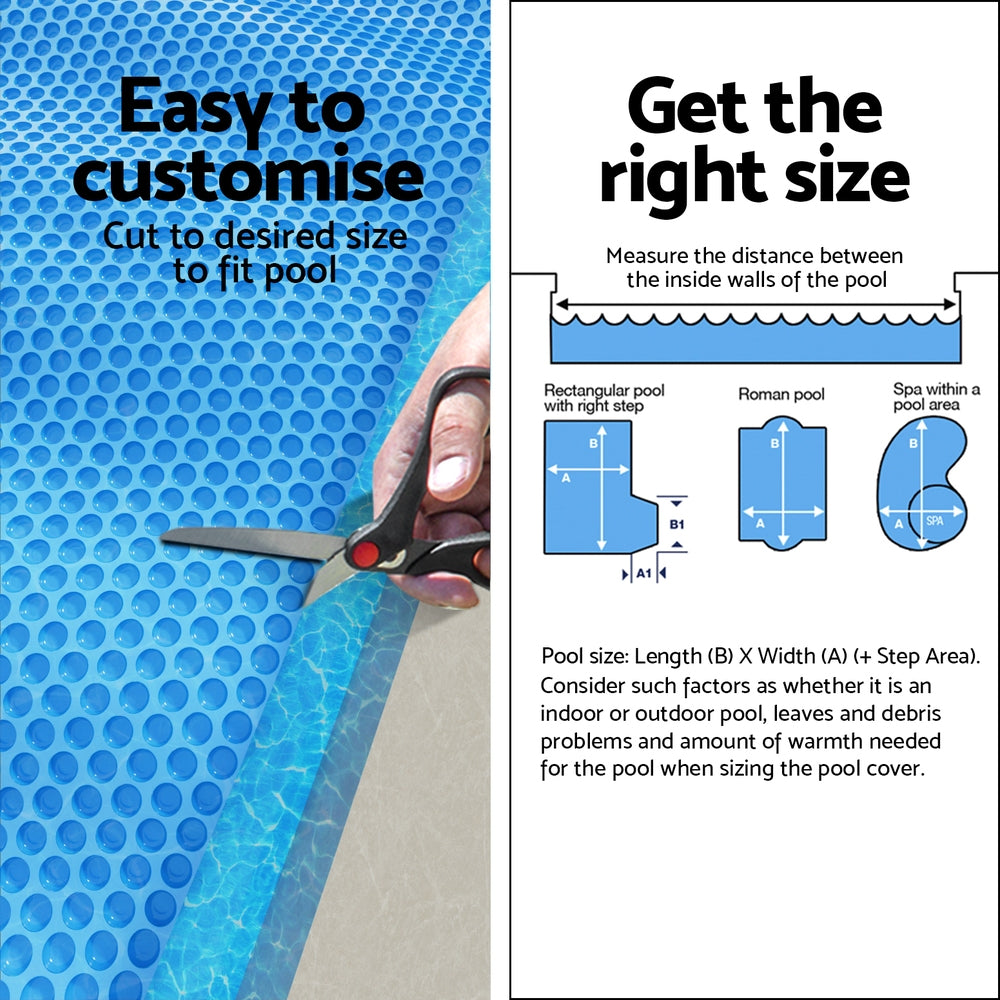 Aquabuddy Pool Cover 600 Micron 6.5x3m Swimming Pool Solar Blanket Blue Does Not Apply