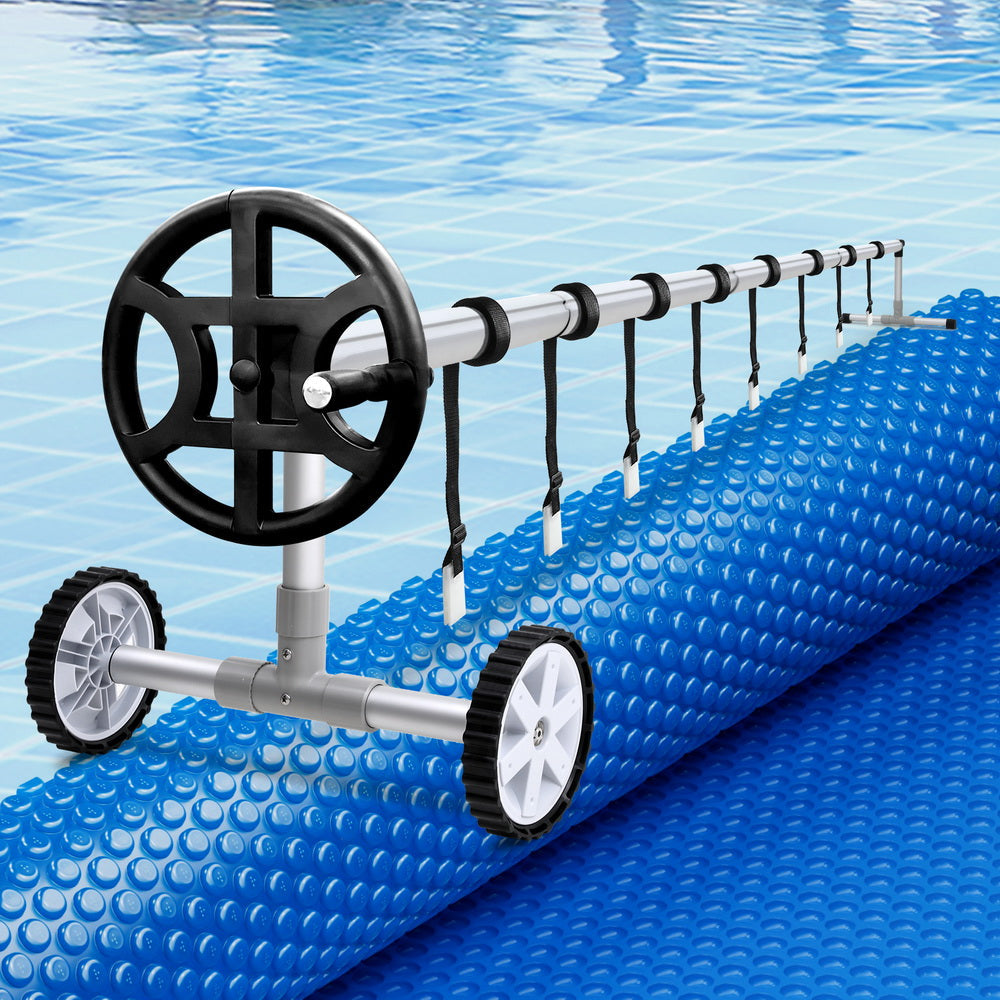 Aquabuddy Pool Cover 600 Micron 6.5x3m w/ Roller 4m Swimming Pools Solar Blanket Aquabuddy