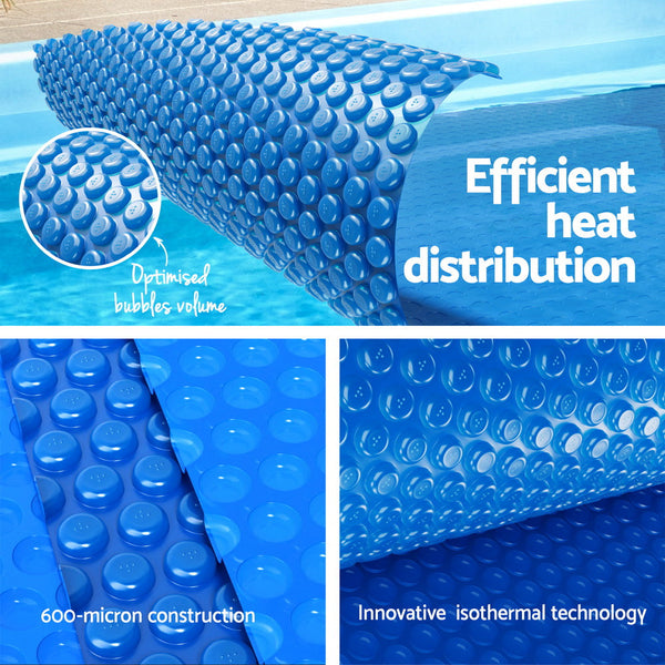 Aquabuddy Pool Cover 600 Micron 6.5x3m w/ Roller 5.55m Swimming Pools Solar Blanket Aquabuddy