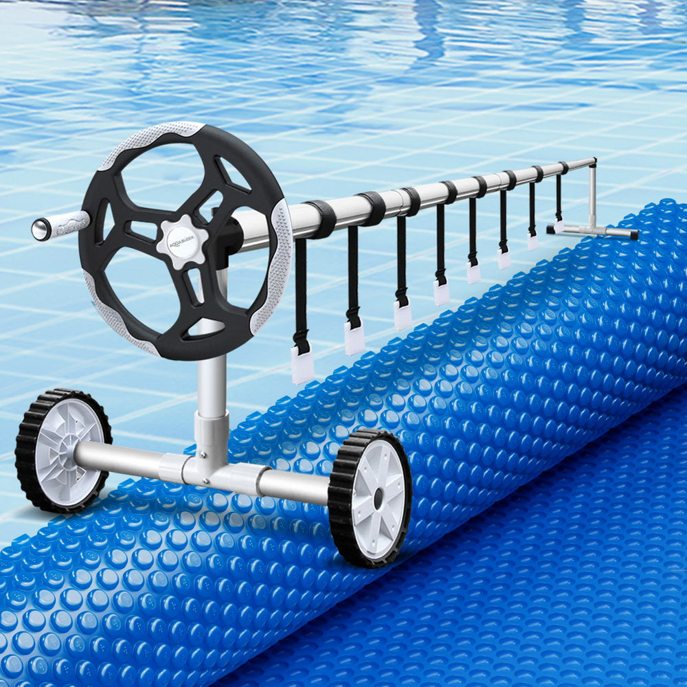 Aquabuddy Pool Cover 600 Micron 6.5x3m w/ Roller 5.55m Swimming Pools Solar Blanket Aquabuddy