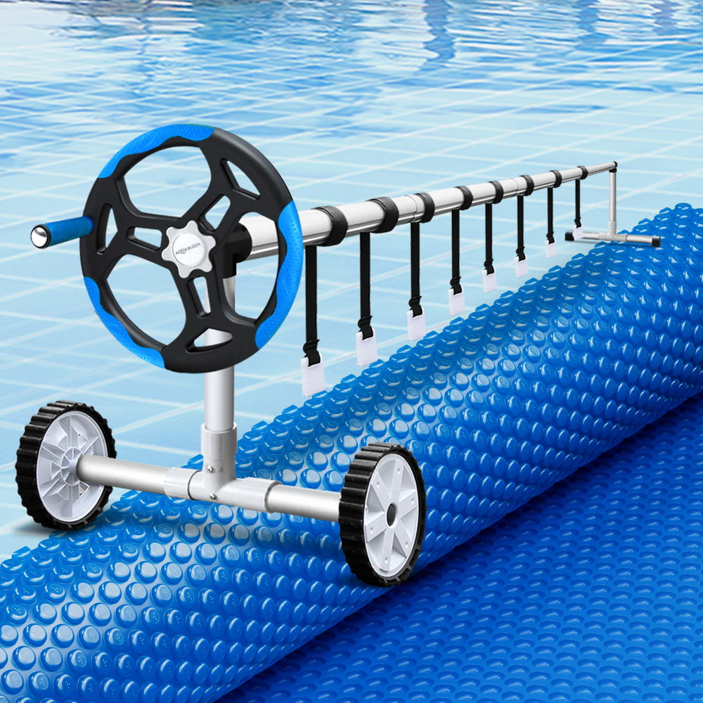 Aquabuddy Pool Cover 600 Micron 6.5x3m w/ Roller 5.55m Swimming Pools Solar Blanket Aquabuddy