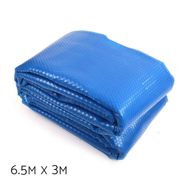 Aquabuddy Pool Cover 6.5x3m 400 Micron Swimming Pool Solar Blanket Blue Silver Awezingly