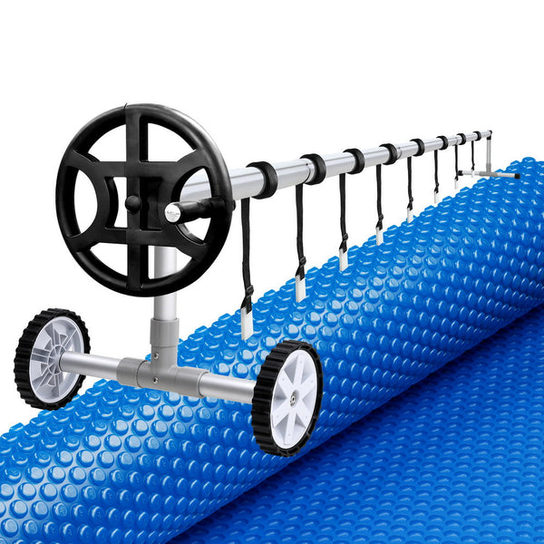 Aquabuddy Pool Cover 600 Micron 7x4m w/ Roller 4m Swimming Pools Solar Blanket Aquabuddy