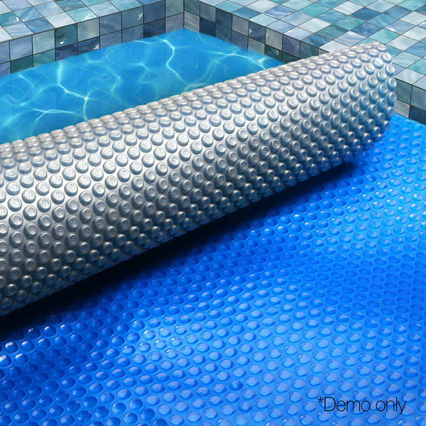 Aquabuddy Pool Cover 500 Micron 8x4.2m Swimming Pool Solar Blanket Blue Silver Awezingly