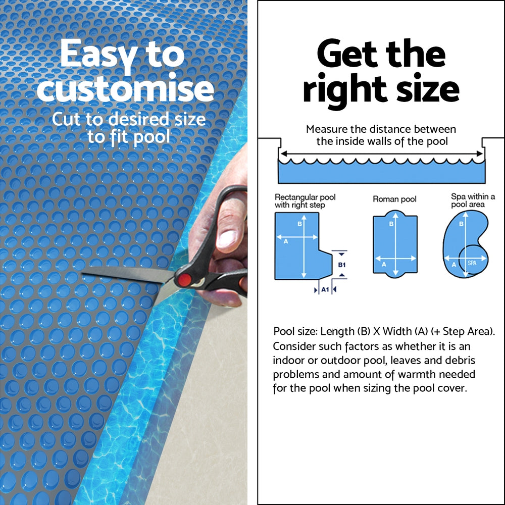 Aquabuddy Pool Cover 600 Micron 8.5x4.2m Swimming Pool Solar Blanket Blue Black Does Not Apply