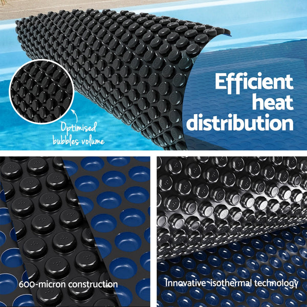 Aquabuddy Pool Cover 600 Micron 9.5x5m Swimming Pool Solar Blanket Blue Black Does Not Apply
