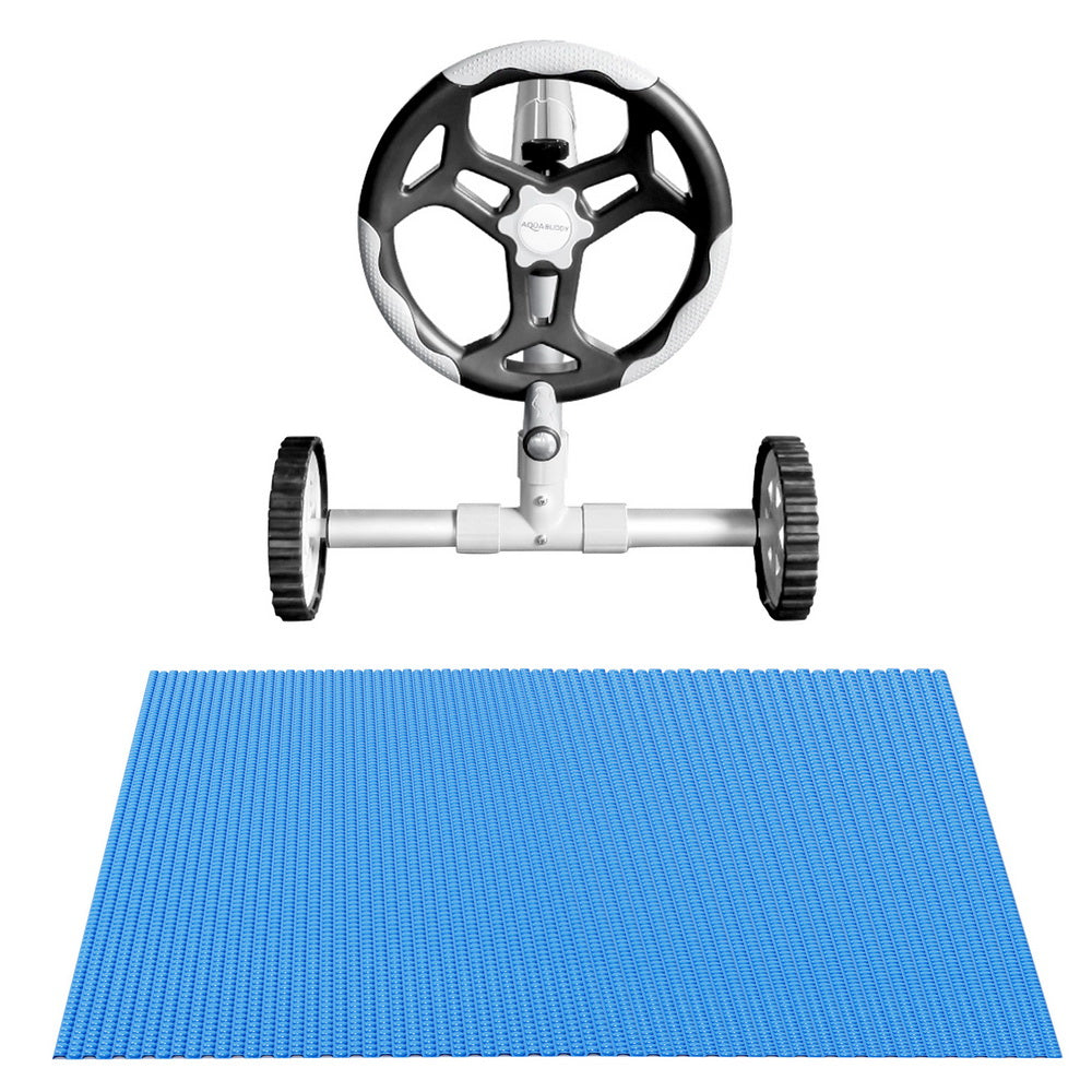 Aqua Buddy Pool Cover 600 Micron Heat Solar Blanket 9.5x5m w/ 5.55m Roller Awezingly