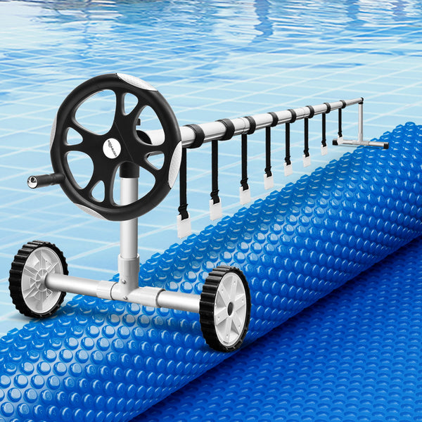 Aqua Buddy Pool Cover 600 Micron Heat Solar Blanket 9.5x5m w/ 5.55m Roller Awezingly