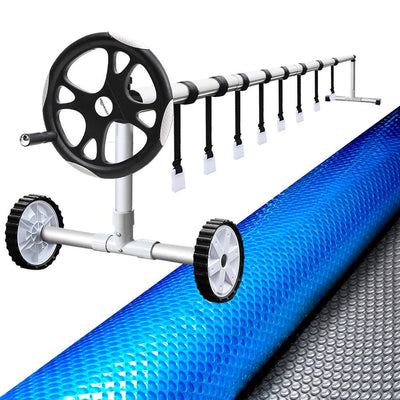 Aquabuddy Pool Cover 9.5x5m 400 Micron Swimming Pool Solar Blanket 5.5m Roller