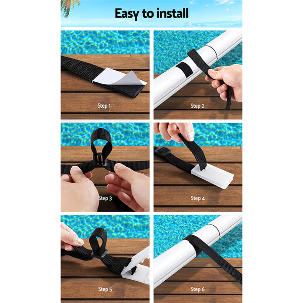 Aquabuddy Pool Cover Roller Attachment Swimming Pool Reel Straps Kit 8PCS Aquabuddy