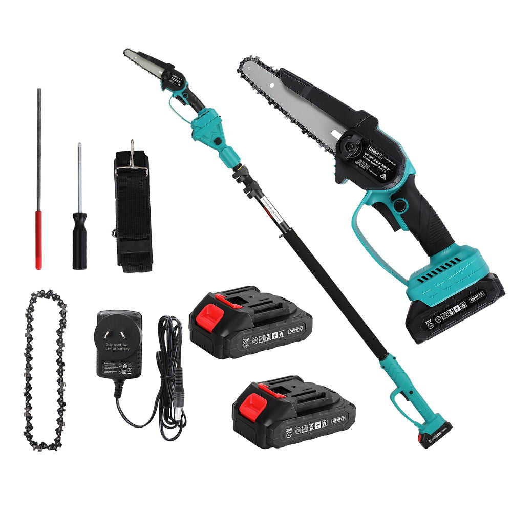 Giantz Telescopic Pole Chainsaw 6 Inch Cordless Tree Trimmer Kit 20V Battery Awezingly
