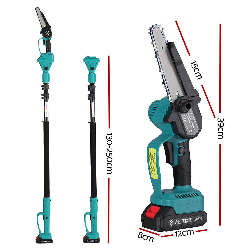 Giantz Telescopic Pole Chainsaw 6 Inch Cordless Tree Trimmer Kit 20V Battery Awezingly