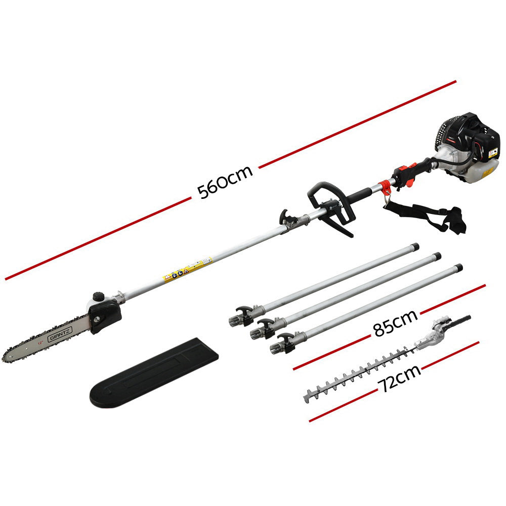 Giantz Petrol Pole Chainsaw Hedge Trimmer Pruner Chain Saw Brush Cutter Red Giantz