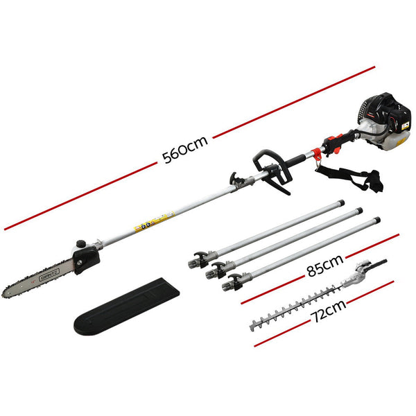 Giantz Petrol Pole Chainsaw Hedge Trimmer Pruner Chain Saw Brush Cutter Red Giantz