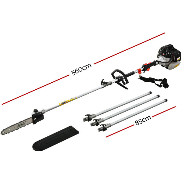 Giantz 62CC Pole Chainsaw 12in Chain Saw Petrol 5.6m Long Reach Black Giantz