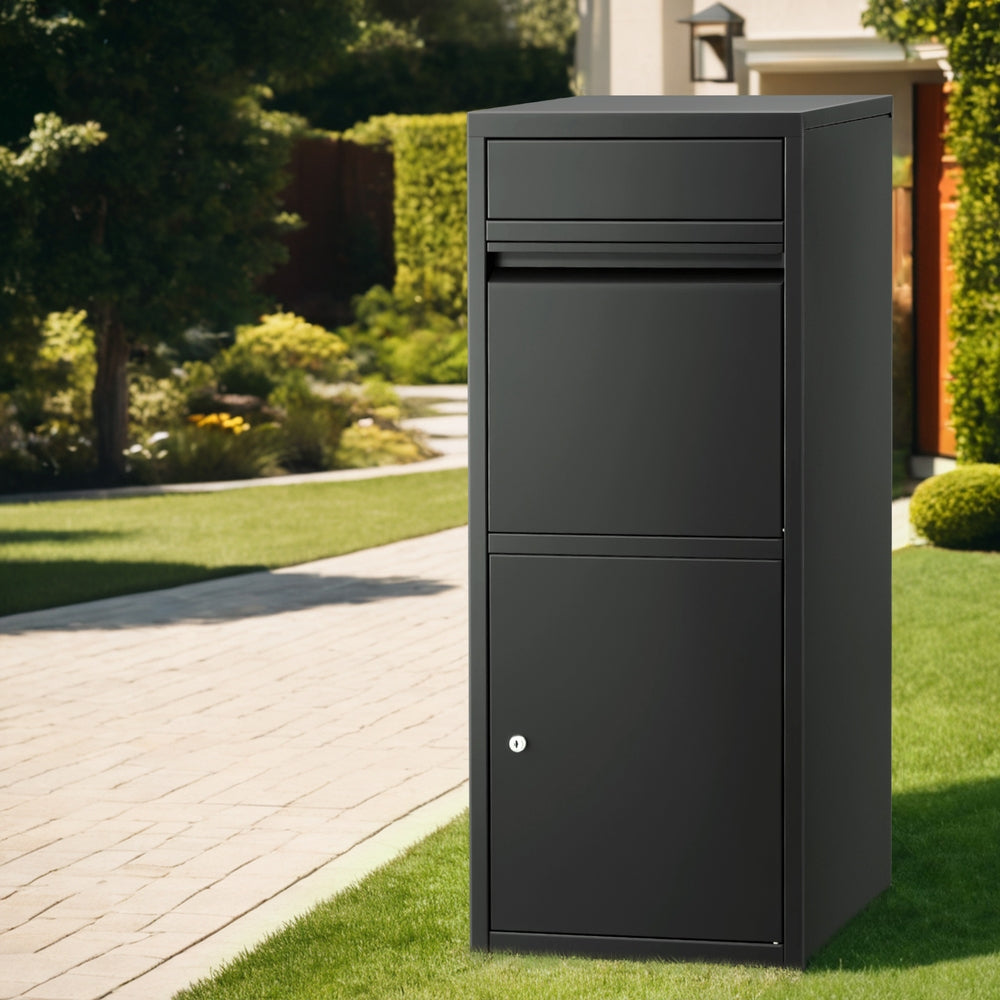 Gardeon Parcel Letterbox Drop Box Package Mailbox Black Gardeon