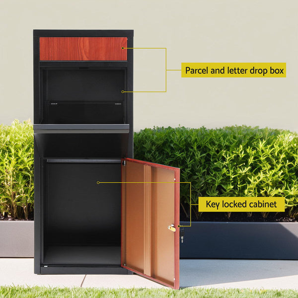 Gardeon Parcel Letterbox Drop Box Package Black Gardeon