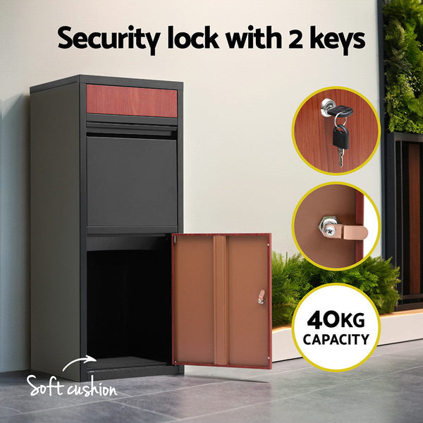 Gardeon Parcel Letterbox Drop Box Package Black Gardeon