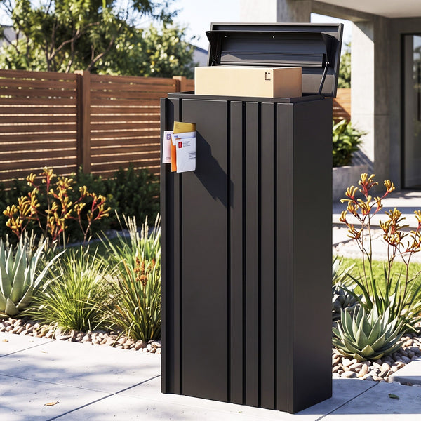 Gardeon Parcel Letterbox Drop Box Package Slot MailBox Black Awezingly